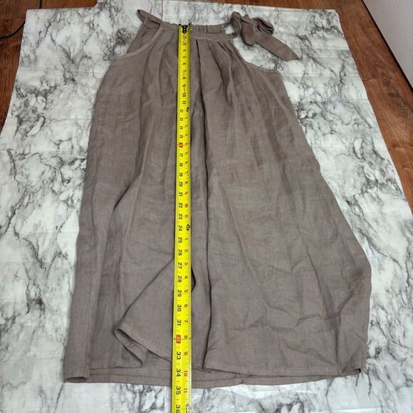 Bellambria Women’s beige 100% linen Short Sleeveless Made In Italy dress small - Picture 6 of 7
